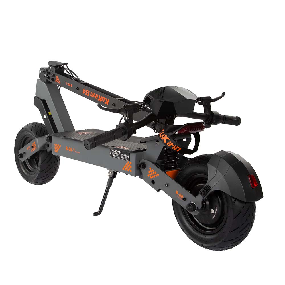 Kukirin G4 Electric Scooter 2025 fully folded, compact adult electric scooter for easy storage and transport.