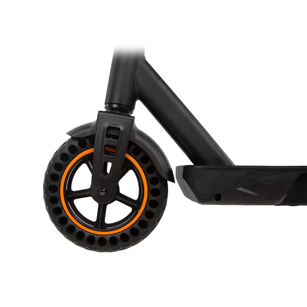 Kukirin S1 Max electric scooter front wheel side view, adult e-scooter with durable tires